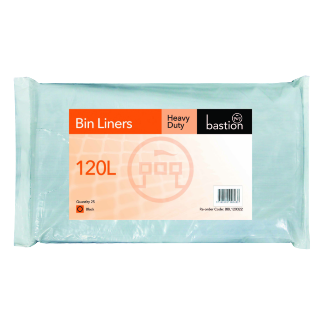 120L Garbage Bags/Wheelie Bin Liners 30 Micron - (Pack of 25)