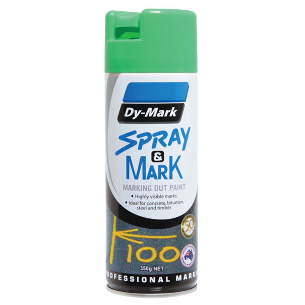 DYMARK Spray and Mark Layout Paint; Fluro Green 350gram (ea/12box)