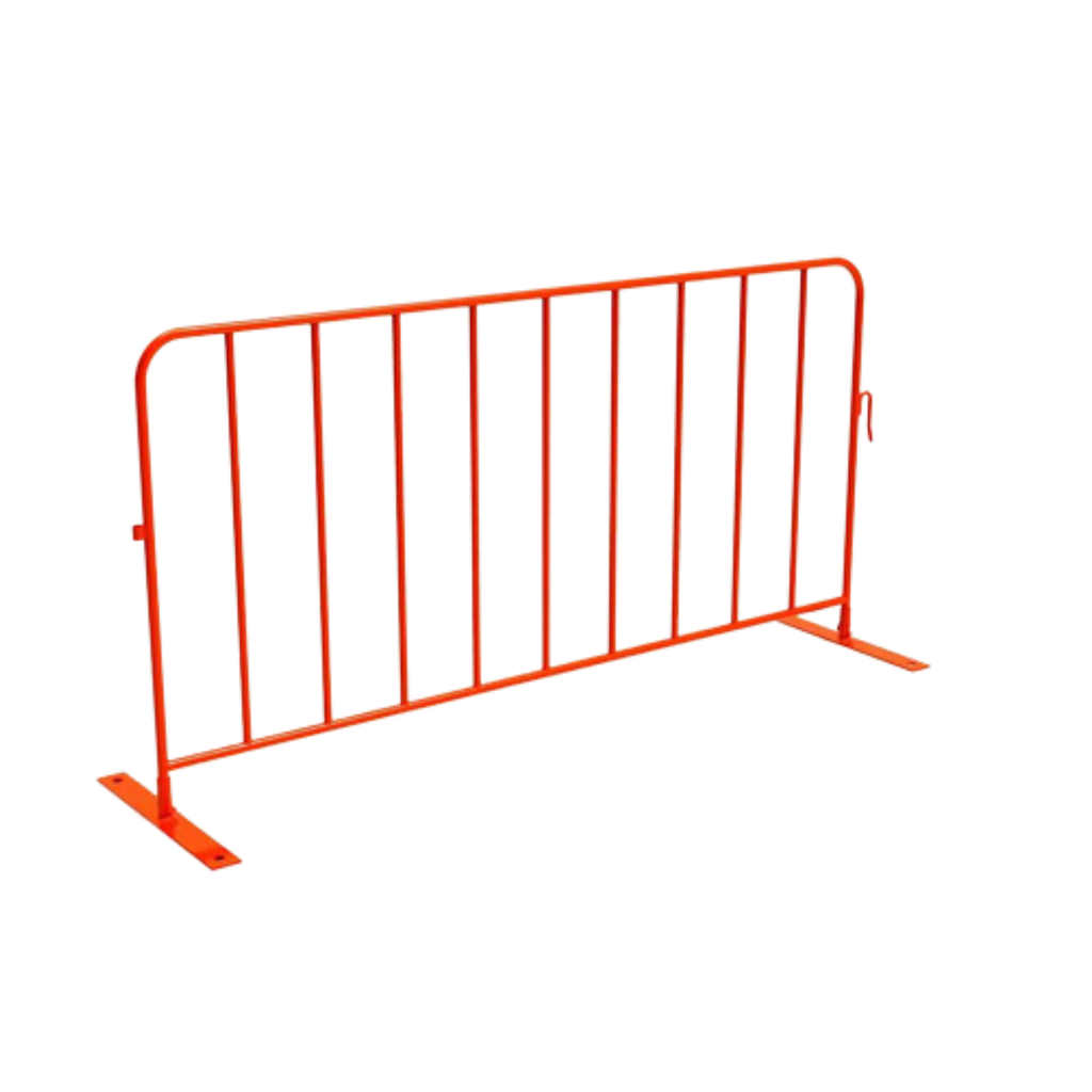 Orange Powder Coated Crowd Control Fence/Event Fence 1.1m x 2.1m - Includes Feet &amp; Pins