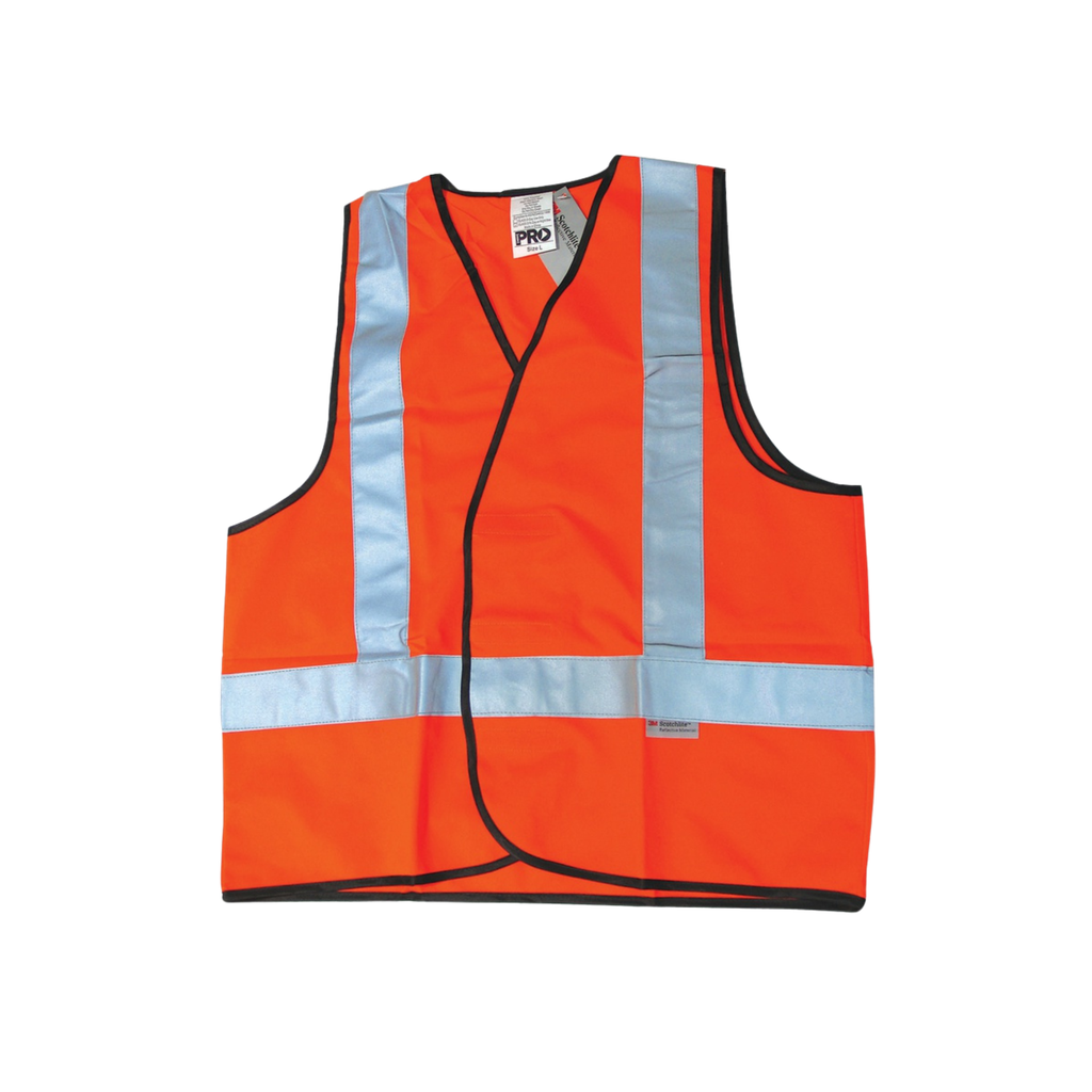 Safety Vest Hi Vis Fluro Orange (Day Use) Size - Medium
