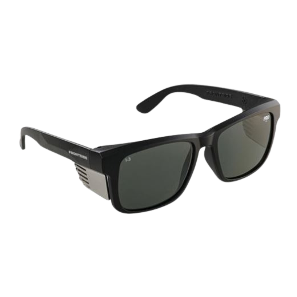 Style Safety Glasses Frontside POLARISED Smoke Lens with Black Frame