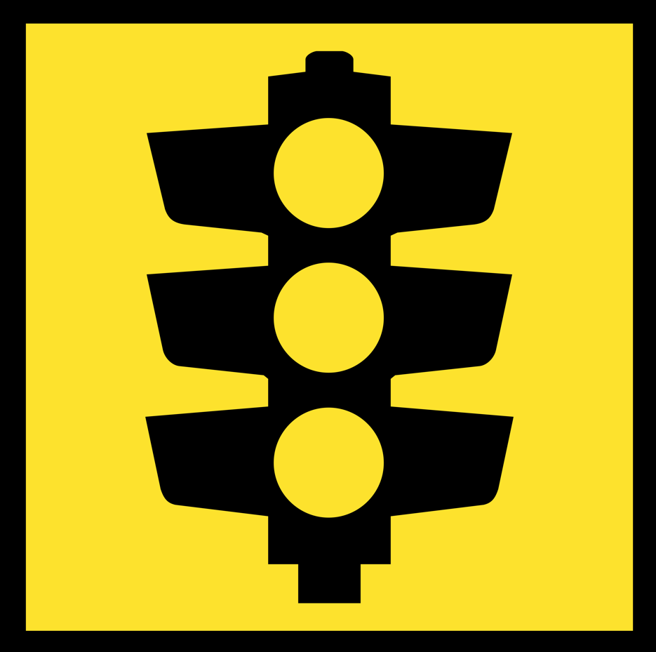 QLD Multi Message 600 x 600mm Class 1 Reflective - Traffic Lights Ahead Symbol