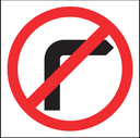 QLD Multi Message 600 x 600mm Class 1 Reflective - No Right Turn Symbol