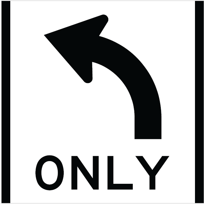 Victoria Multi Message Sign 600 x 600mm Class 1 Reflective - Left Turn Only