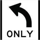 Victoria Multi Message Sign 600 x 600mm Class 1 Reflective - Left Turn Only