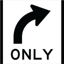 Victoria Multi Message Sign 600 x 600mm Class 1 Reflective - Right Turn Only