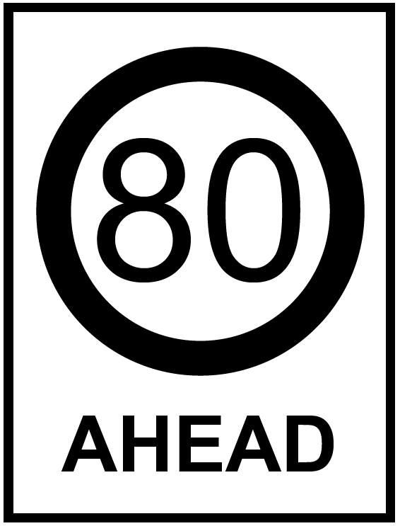 Victoria Multi Message Sign 600 x 900mm Class 1 Reflective - 80 Ahead