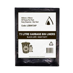 [GARBAG75] 72-77L Garbage Bags - Black - (Packet 50)