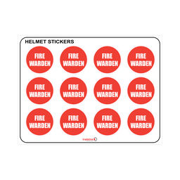 [STICKFIRE] Hard Hat Stickers - (12 on sheet) - Fire Warden