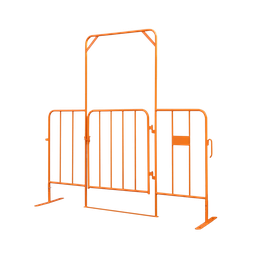 [CCBOGATE] Orange Crowd Control Pedestrian Gate 2200mmW X 1100mmH - Includes Feet c/w Spring