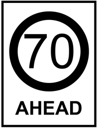 Victoria Multi Message Sign 600 x 900mm Class 1 Reflective - 70 Ahead