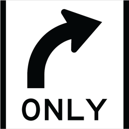 Victoria Multi Message Sign 600 x 600mm Class 1 Reflective - Right Turn Only