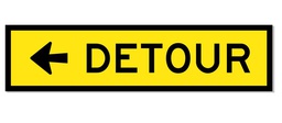 QLD Multi Message 1200 x 300mm Class 1 Reflective - Detour (Left Arrow)