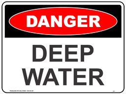 Safety Sign 600 x 450mm - DANGER Deep Water