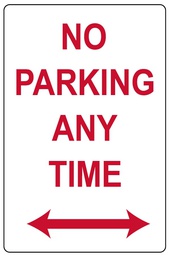 Safety Sign 300 x 450mm - No Parking Any Time