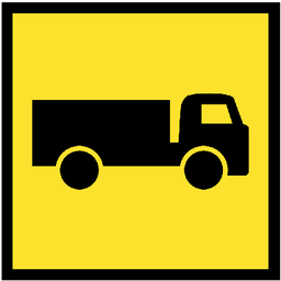 QLD Multi Message 600 x 600mm Class 1 Reflective - Truck Entering Left Symbol