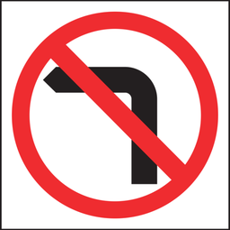 QLD Multi Message 600 x 600mm Class 1 Reflective - No Left Turn Symbol
