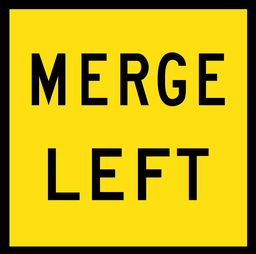 QLD Multi Message 600 x 600mm Class 1 Reflective - Merge Left